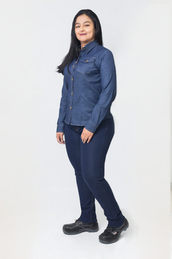 CAMISA INDIGO MANGA LARGA PARA MUJER