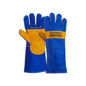 GUANTE SOLDADOR AZUL NARANJA KEVLAR REFORZADO