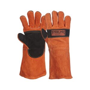 GUANTE SOLDADOR NARANJO NEGRO KEVLAR REFORZADO